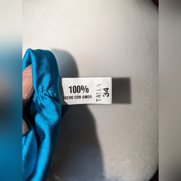 Beautiful Handmade Beaded Columbian thong Bikini. Sz. M. New. Aqua&Emerald. - Picture 8 of 14